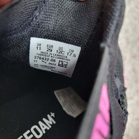 PUMA Black and Pink Toddler Girl Sneakers Size 12C - Picture 10 of 11